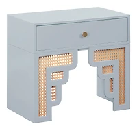 Tov Furniture Suzie Pastel & Rattan Nightstand