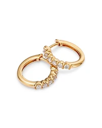 Diamond Small Hoop Earrings 14K Gold, 0.34 tcw