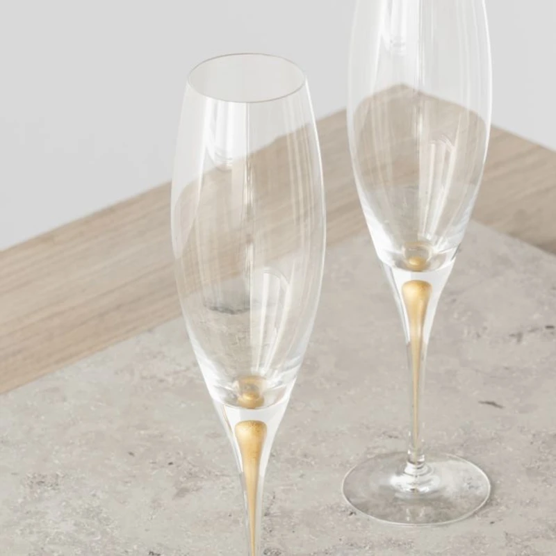 Intermezzo Gold Champagne Glasses, Set of 2
