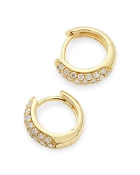 Diamond Mini Pavé Hoop Earring Collection 14K Gold, .35 tcw