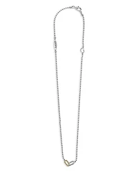 18K Yellow Gold & Sterling Silver Caviar Lux-Clip Diamond Bead Link Necklace, 16-18