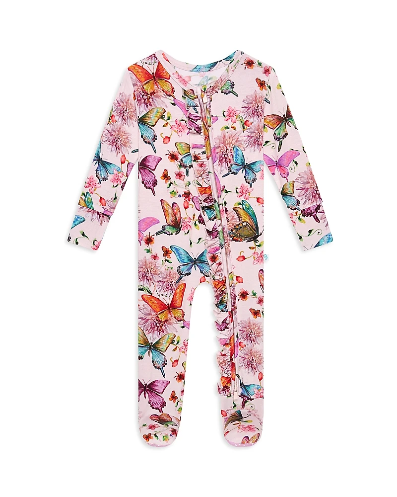 Posh Peanut Girls' Butterfly Zip Front Footie - Baby