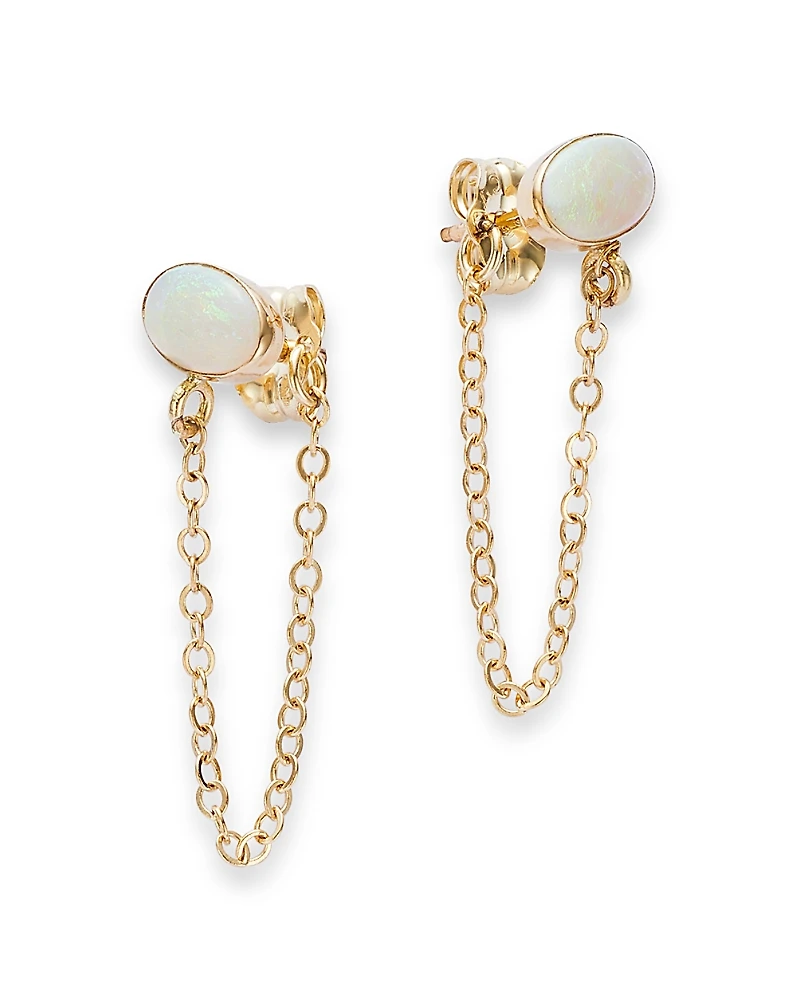 Bloomingdale's Fine Collection Opal Chain Drop Earrings
