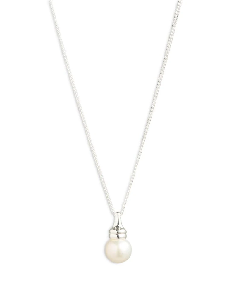 Sterling Silver & Cultured Freshwater Pearl Pendant Necklace, 15"-18"