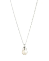 Sterling Silver & Cultured Freshwater Pearl Pendant Necklace, 15"-18"
