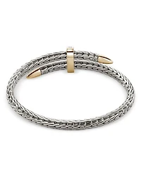 14K Yellow Gold & Sterling Silver Diamond Spear Flex Cuff
