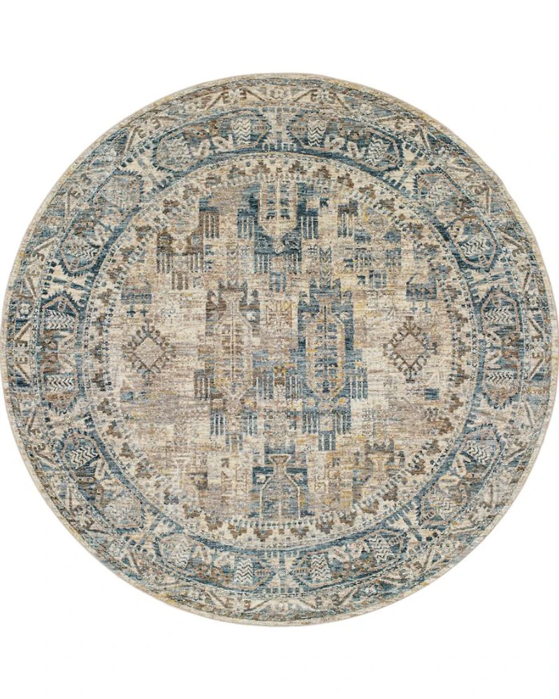 Mirabel MBE-2302 Round Area Rug, 5'3" x 5'3"
