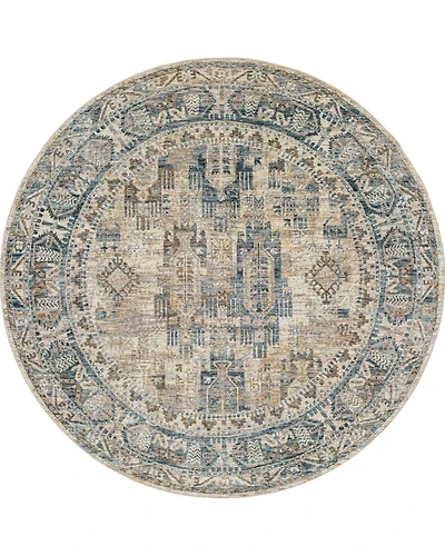 Mirabel MBE-2302 Round Area Rug, 5'3" x 5'3"