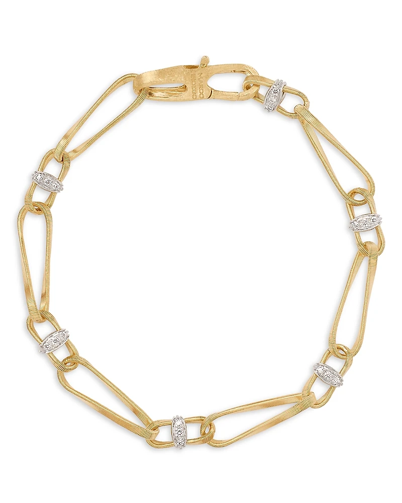 Marco Bicego 18K Yellow & White Gold Marrakech Onde Diamond Link Bracelet