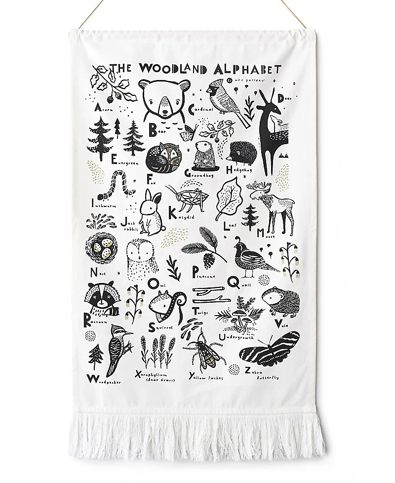 Wee Gallery Woodland Alphabet Printed Tapestry - All Ages