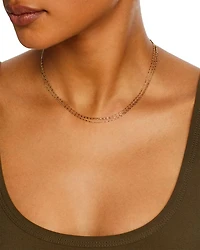 14K Yellow Gold Simple Gold Tube & Bead Triple Layer Necklace, 14-18"