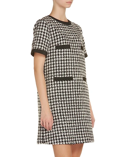Moncler Houndstooth Tweed Mini Dress