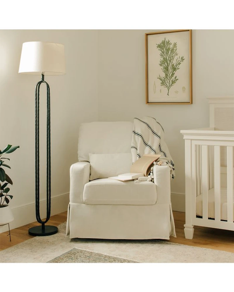 Crawford Pillowback Comfort Swivel Glider in Water Repellent & Stain Resistant Performance Fabric