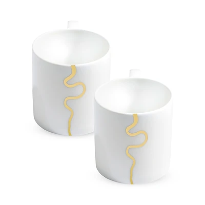 Richard Brendon River Gold Large Mug, Set of 2
