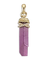 David Yurman Amulets 18K Yellow Gold Wrapped Ruby Amulet with Pave Diamonds