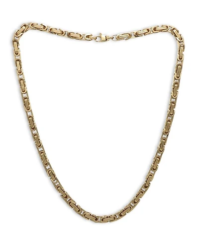 14K Yellow Gold Royal Byzantine Chain Link Necklace, 18"