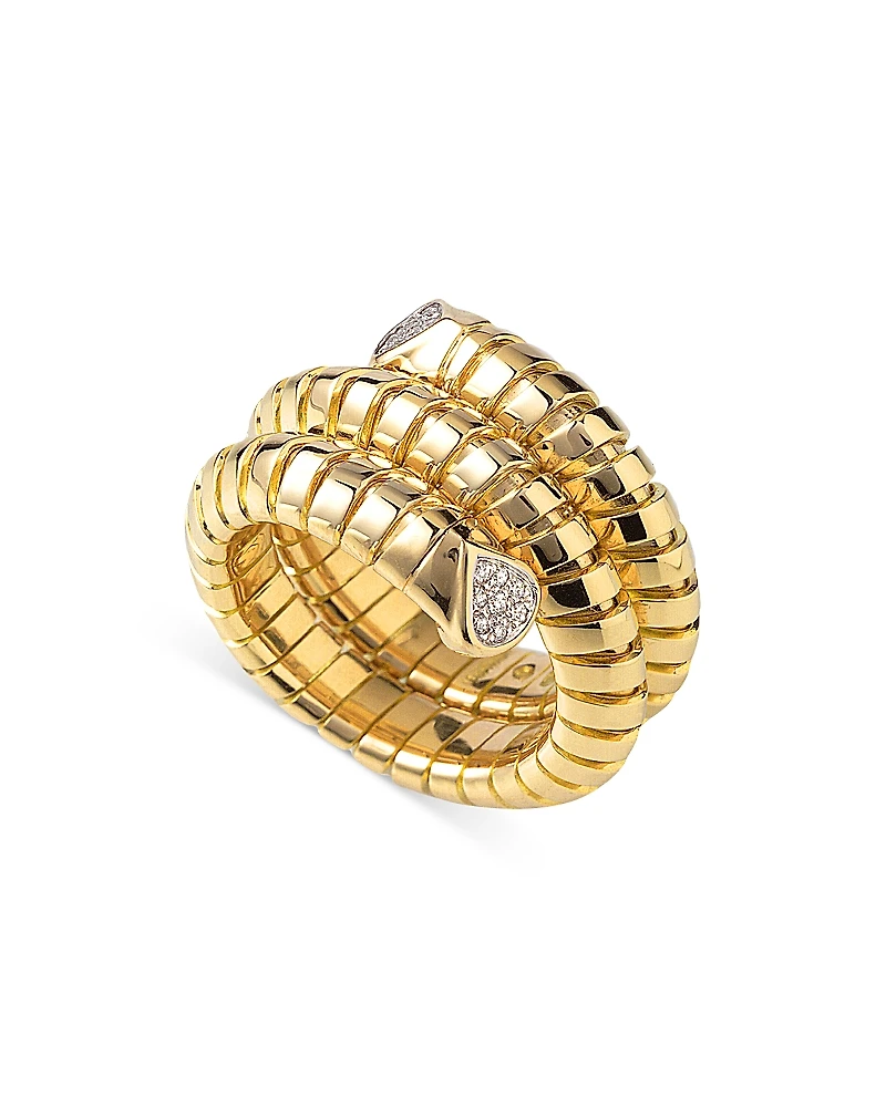 Marina B 18K Yellow Gold Timo Diamond Pave Coil Ring