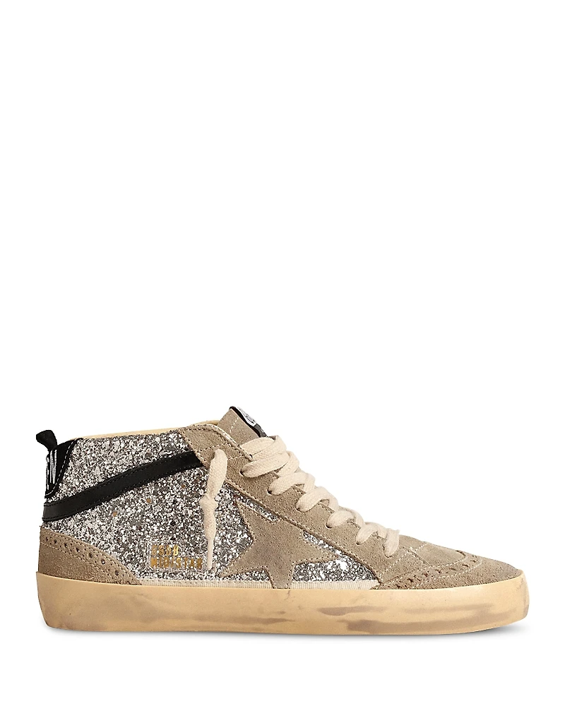 Golden Goose Women's Mid Star Glitter Top Sneakers