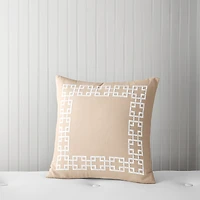Sky Greek Key Decorative Pillow - Exclusive