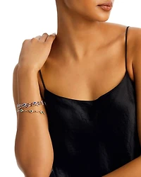 Precious Stone and Diamond Halo Link Bracelet Collection
