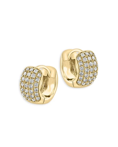 Bloomingdale's Fine Collection Pave Diamond Huggie Hoop Earrings