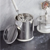 Stainless Steel and Marble Ice Bucket