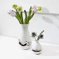 Oro Vase White and Silver