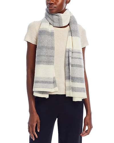 C by Bloomingdale's Cashmere Luxe Striped Knit Wrap - Exclusive