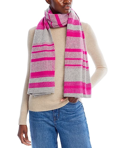 C by Bloomingdale's Cashmere Luxe Striped Knit Wrap - - Exclusive