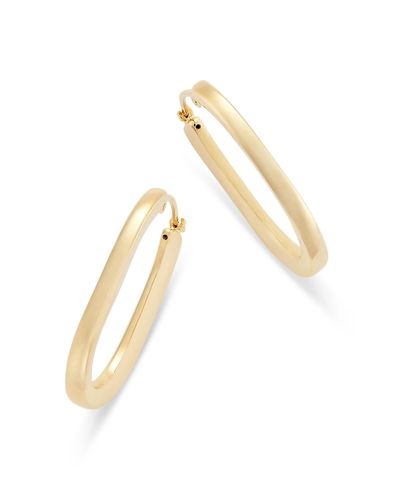 Moon & Meadow 14K Yellow Gold Flat Oval Hoop Earrings