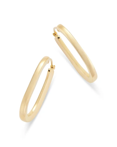 Moon & Meadow 14K Yellow Gold Flat Oval Hoop Earrings