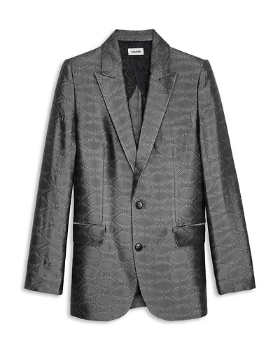 Vegy Jacquard Wing Print Blazer