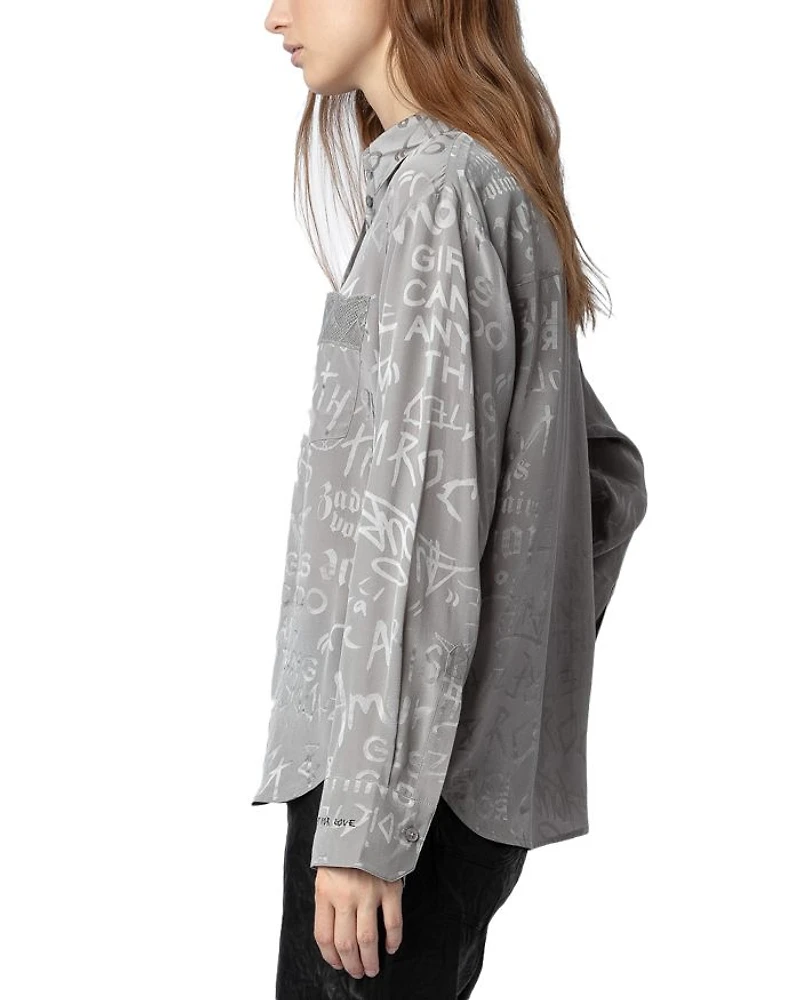 Morning Jacquard Manifesto Silk Shirt