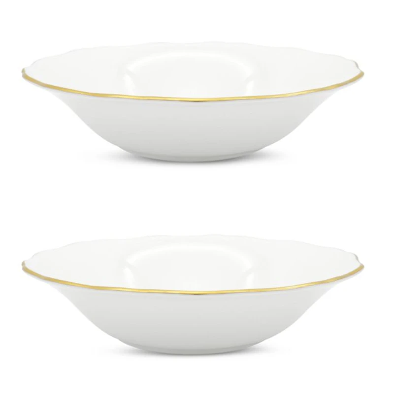 Amelie Brushed Gold 9" Soup Pasta Bowl, Set of 2