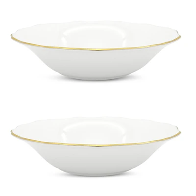 Twig New York Amelie Brushed Gold 9 Soup Pasta Bowl, Set of 2