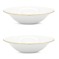 Twig New York Amelie Brushed Gold 9 Soup Pasta Bowl, Set of 2