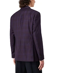Plaid Single Breasted Notch Lapel Suit Jacket