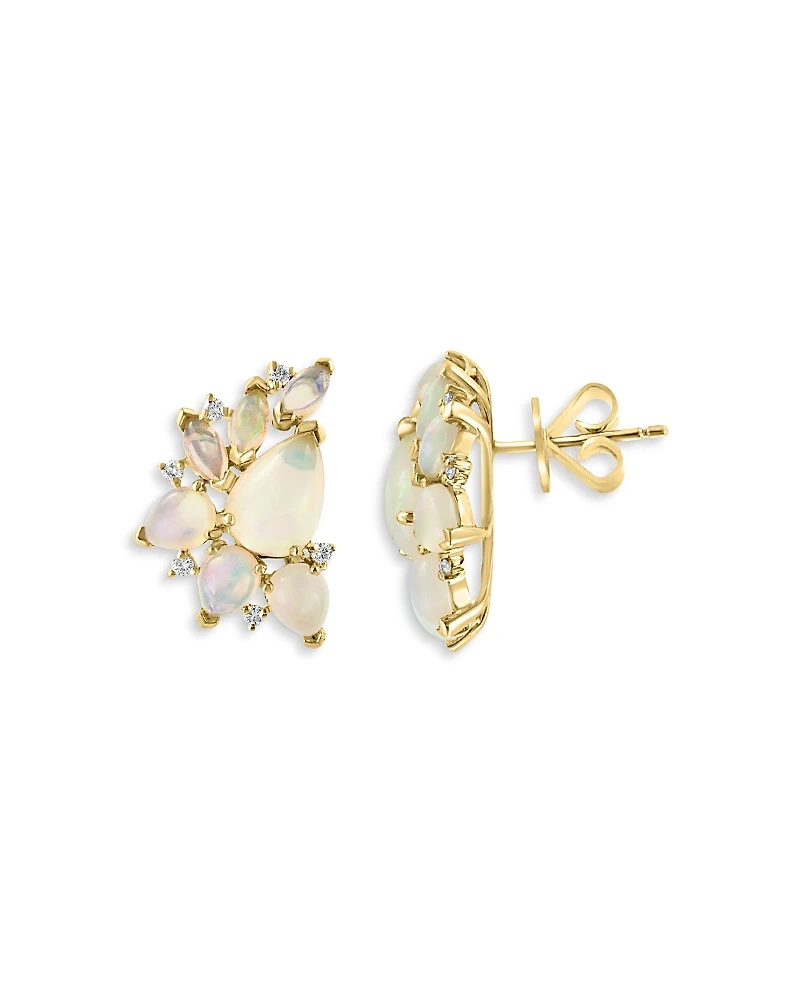 Bloomingdale's Fine Collection Ethiopian Opal & Diamond Statement Stud Earrings