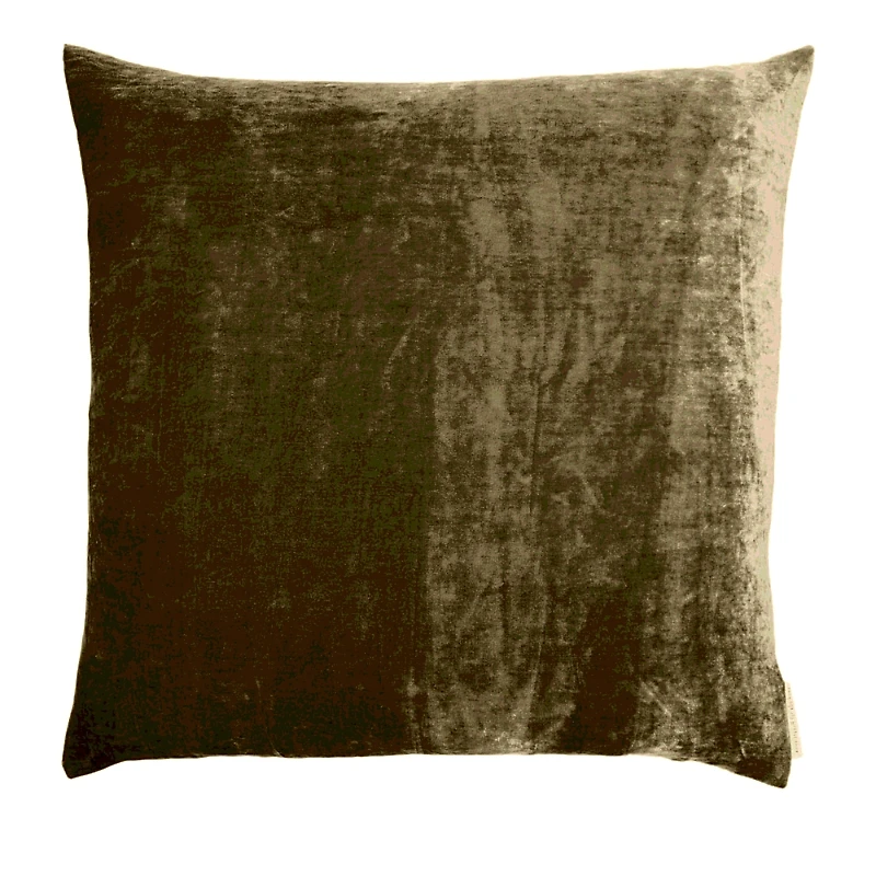 Aviva Stanoff Dark Taupe Silk Velvet Pillow, 20 x 20