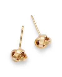 14K Yellow Gold Love Knot Stud Earrings