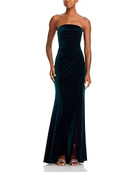 Velvet Strapless Gown - Exclusive