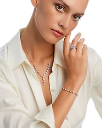 Diamond Flower Cluster Link Bracelet in 14K White Gold, 2.0 tcw