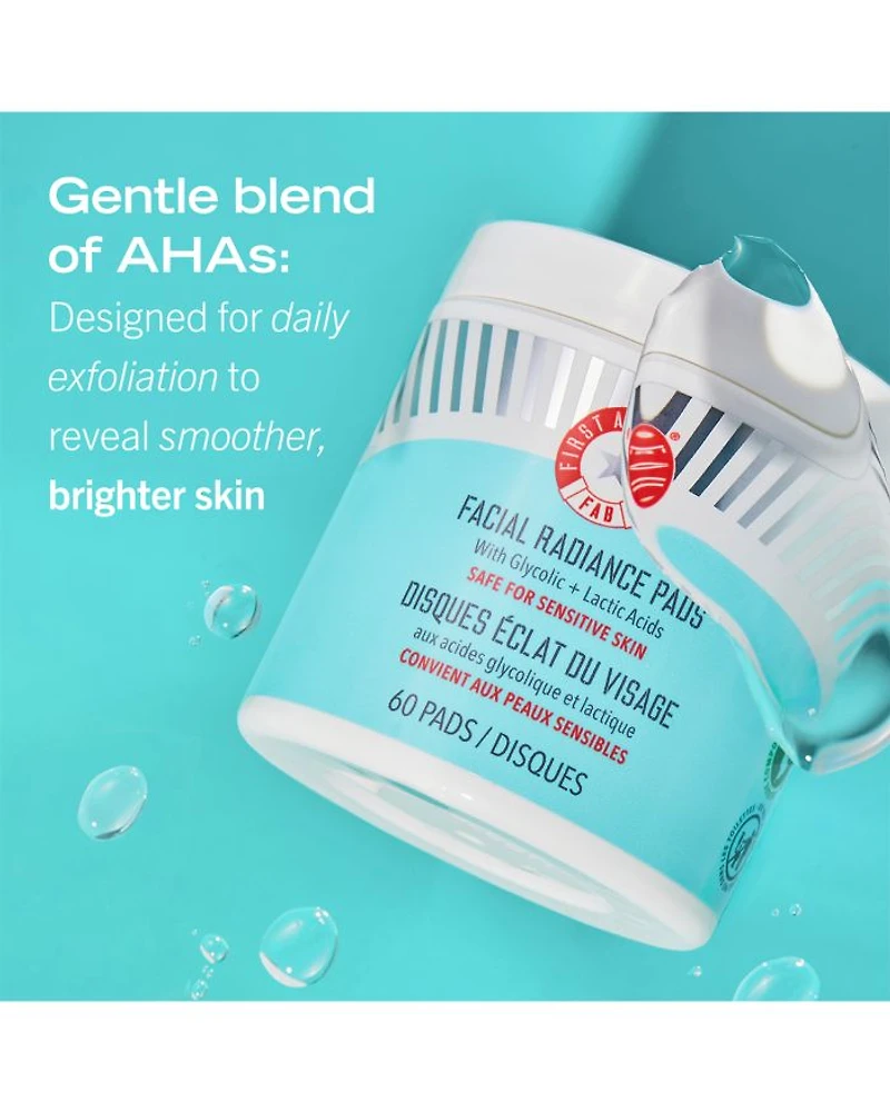 Facial Radiance Pads with Glycolic & Lactic Acids Exfoliating AHA