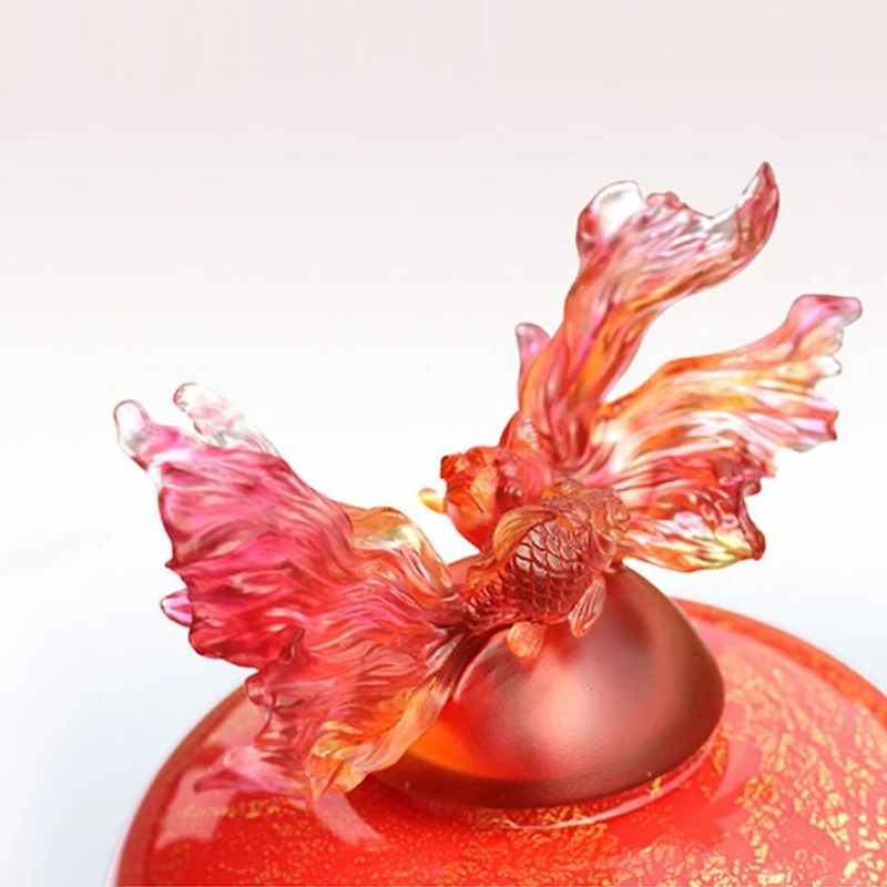 Golden Jade Joy, a Vase of Riches Crystal Figure