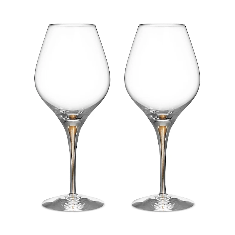 Orrefors Intermezzo Aroma Gold Wine Glass, Set of 2 - Exclusive