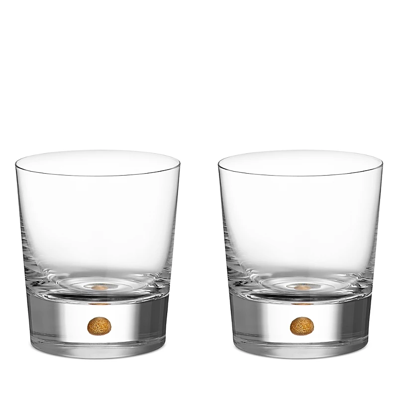 Orrefors Intermezzo Double Old Fashion Gold Glass, Set of 2 - Exclusive