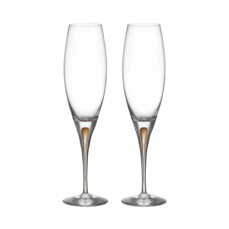 Intermezzo Gold Champagne Glasses, Set of 2