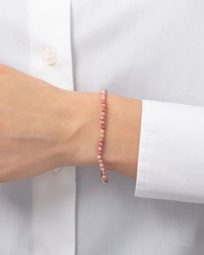 Rhodocrosite Bead Stretch Bracelet