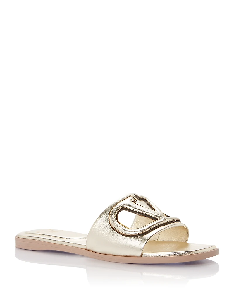 Valentino Garavani Women's Vlogo Cutout Flat Slide Sandals