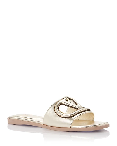 Valentino Garavani Women's Vlogo Cutout Flat Slide Sandals